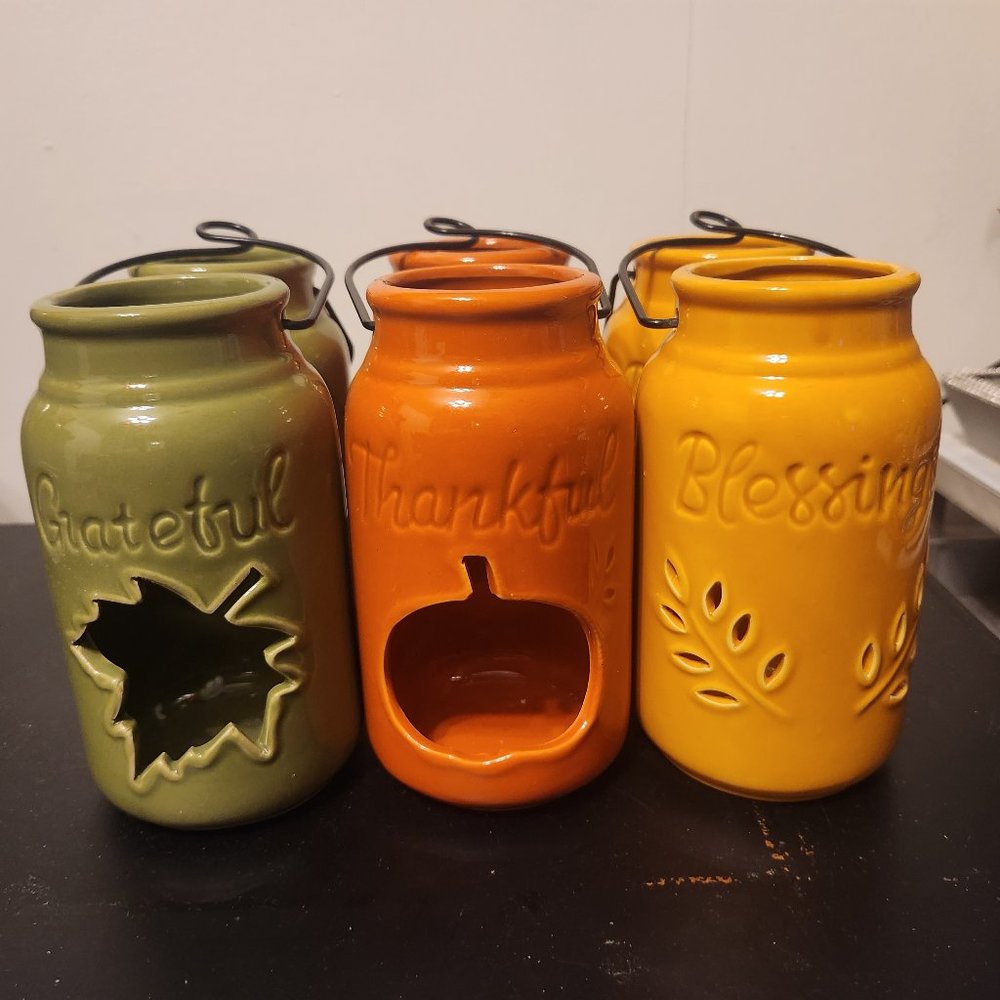 4 fall LED tea light candle holders